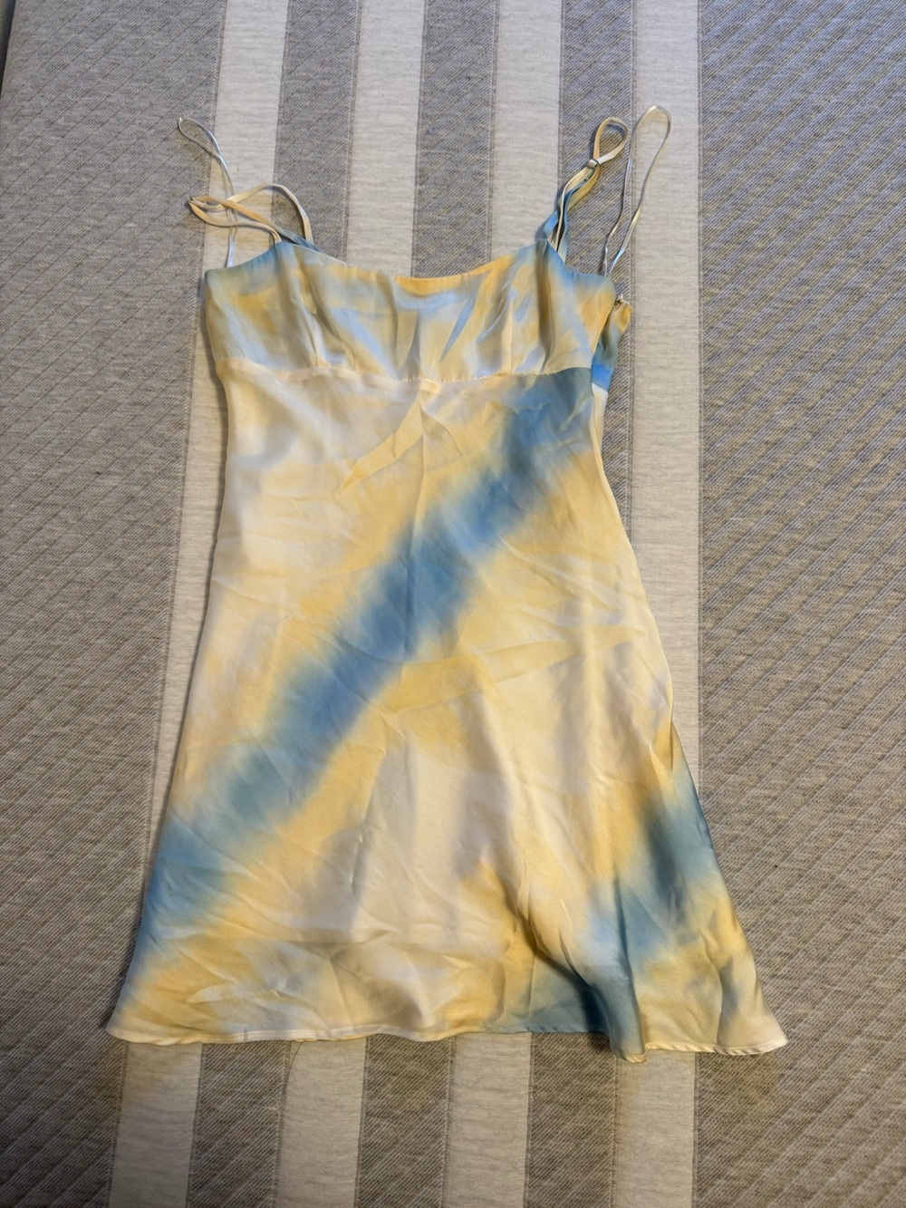 Zara Women’s Yellow & Blue Slip Dress - Lightweight Summer Dress